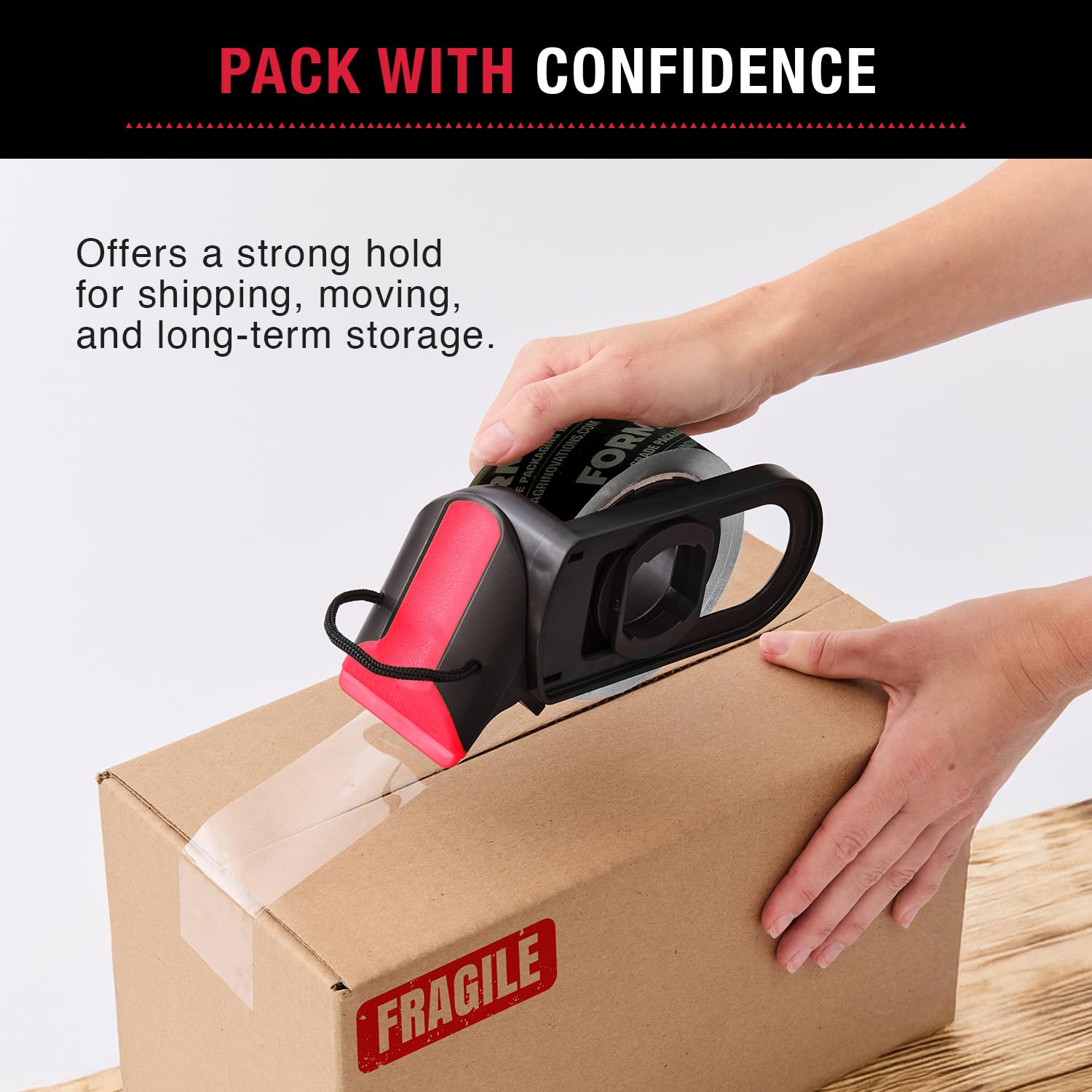 Pro-Grade Klebeband, 1 Rolle, strapazierfähig, selbstklebend, für Gewerbe, Umzug, Karton und Verpackung, Dichtungsband, 48 mm x 50 m pro Rolle