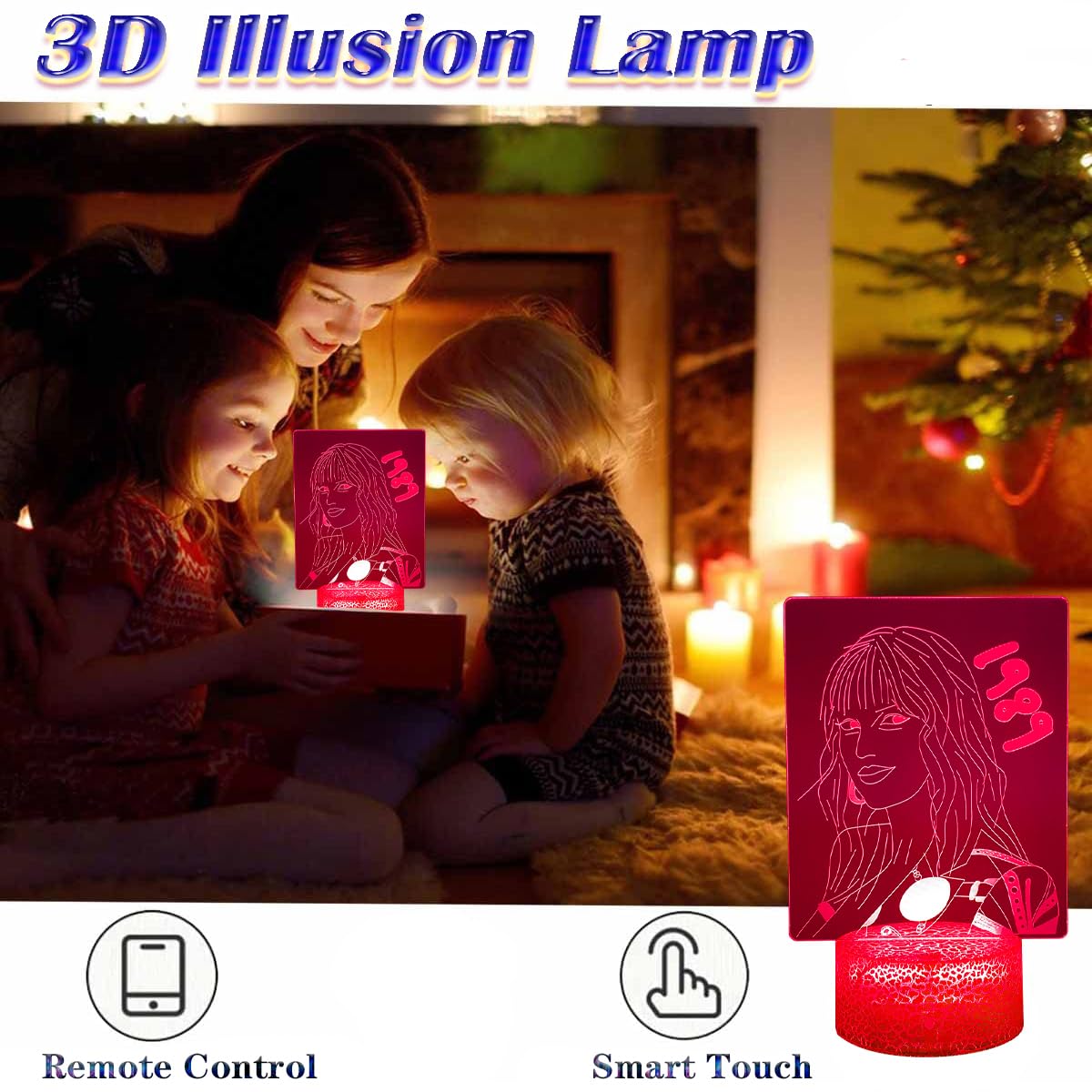 Lampada Notturna 3D Illusione TS Per Bambini, Con Telecomando 16 Colori E Interruttore Touch, Alimentazione USB/Batteria, Regalo Per Fan - 2