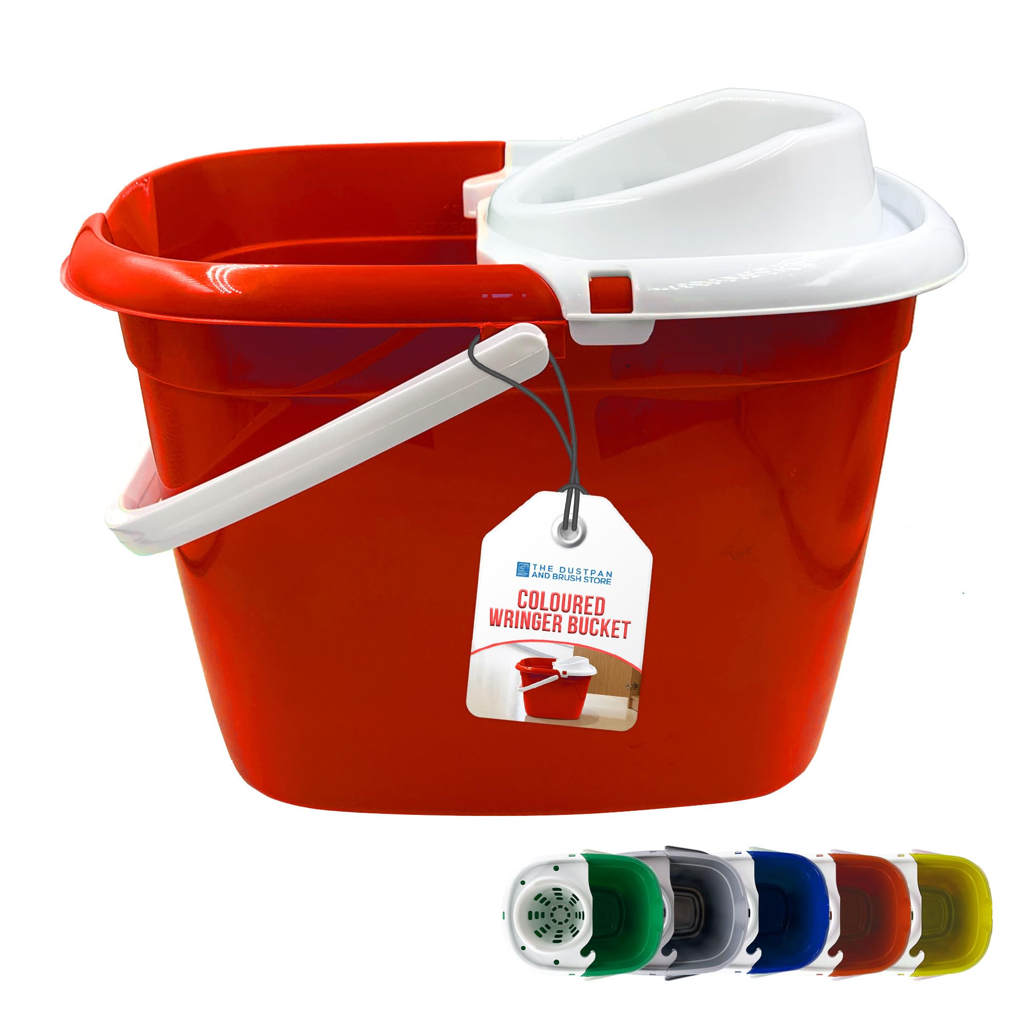 B&Q -  Colour Coded Red Mop Buckets 12L Mop Bucket With Wringer And Easy Carry Handle