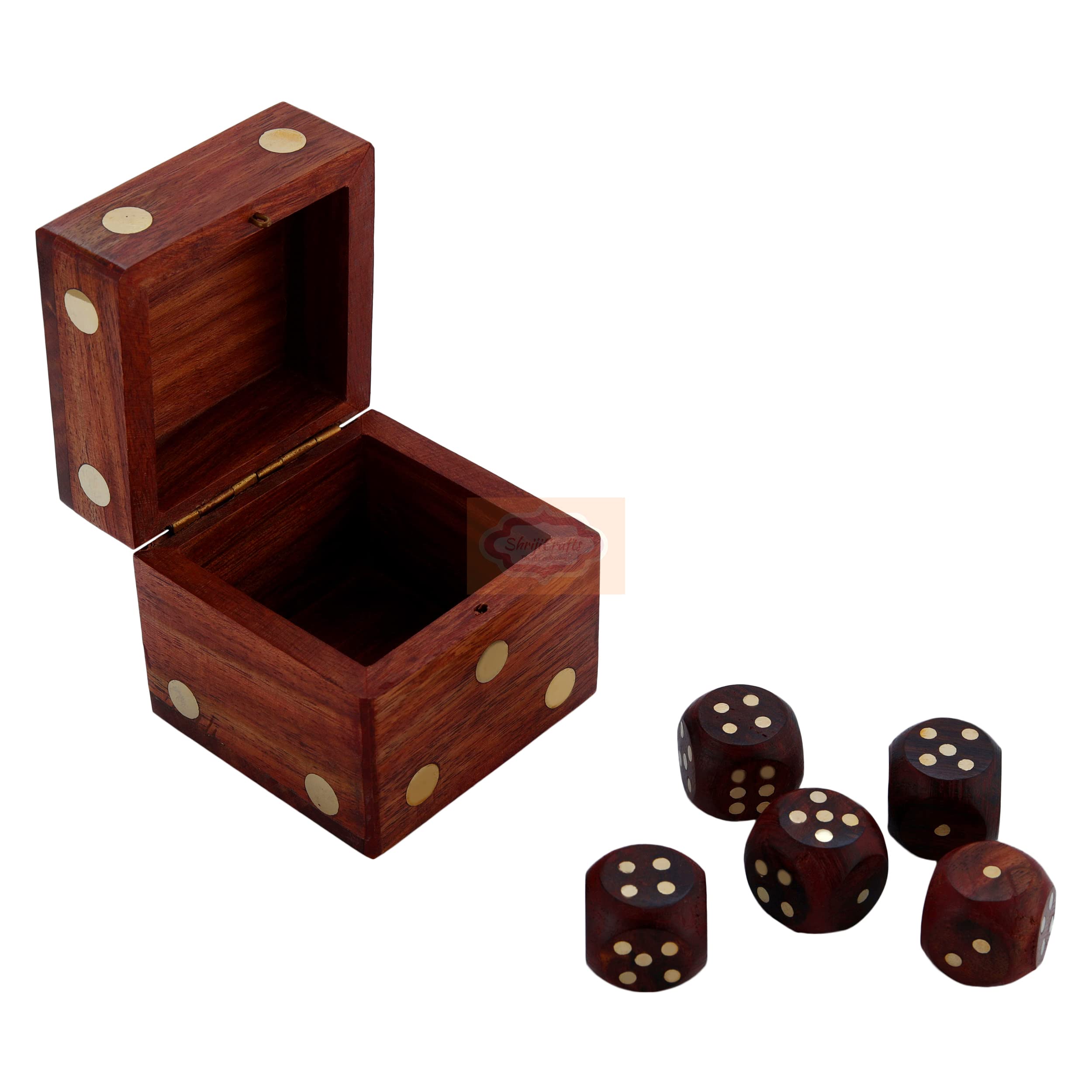 Ortus Arts� Handcrafted Box and 5 Dice Set Paperweight Puzzles Wooden Toys and Games (B0866BXRYH) Amazon Price History, Amazon Price Tracker