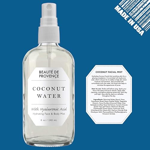 Miniatura 5 de Provence Beauty  Spray de niebla facial y corporal agua de coco hidratante con ácido hialurónico hidratante enfriamiento instantáneo condensación