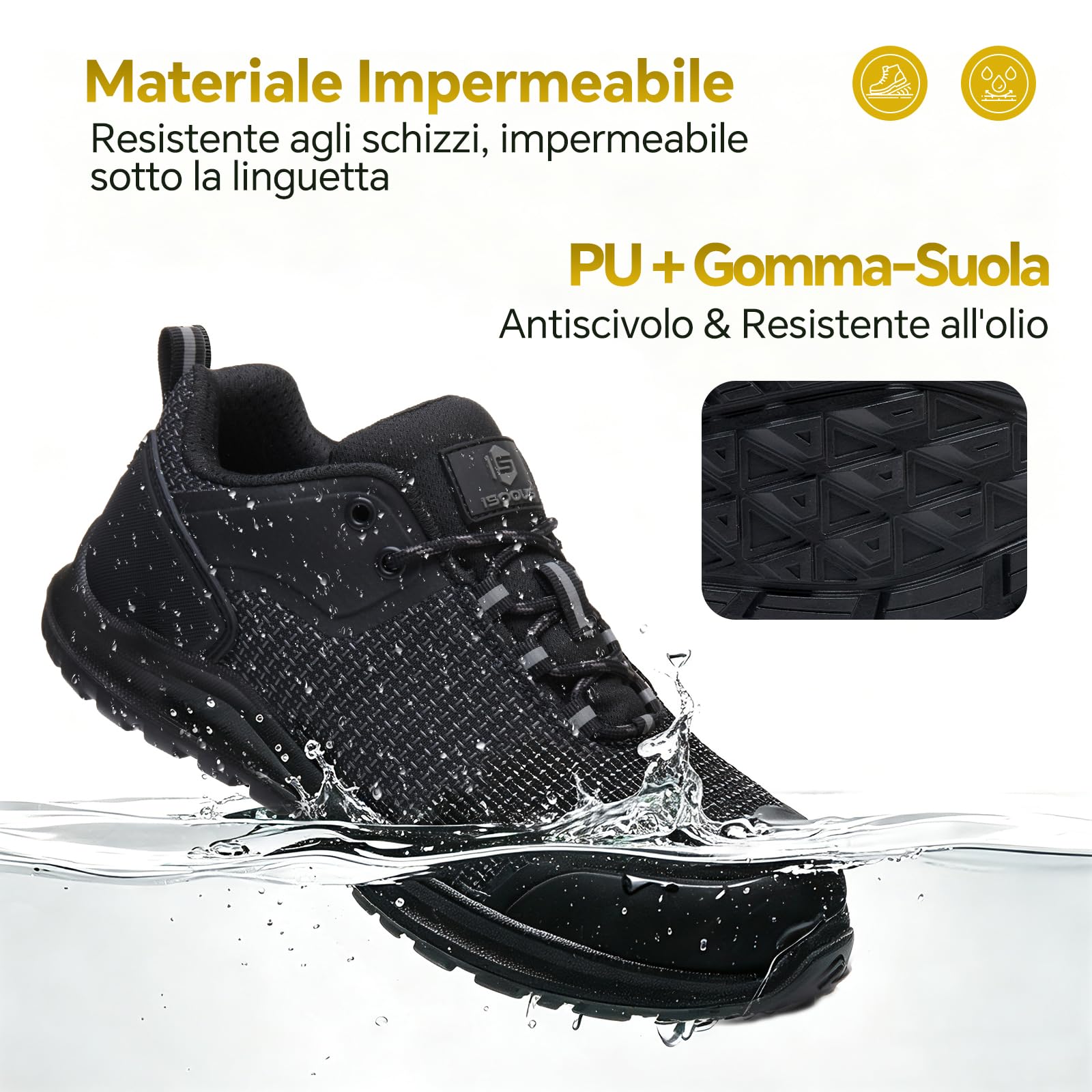 ISOOUS Scarpe Antinfortunistiche Uomo Donna S3S ESD SRC Impermeabile