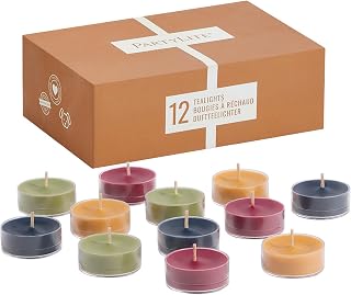 PartyLite Set of 12 Tea Lights Sampler Candles, Aromatherapy Holiday Hideaway Scented Candles Gift Set, Up to 4 to 6 Hours Burn Time
