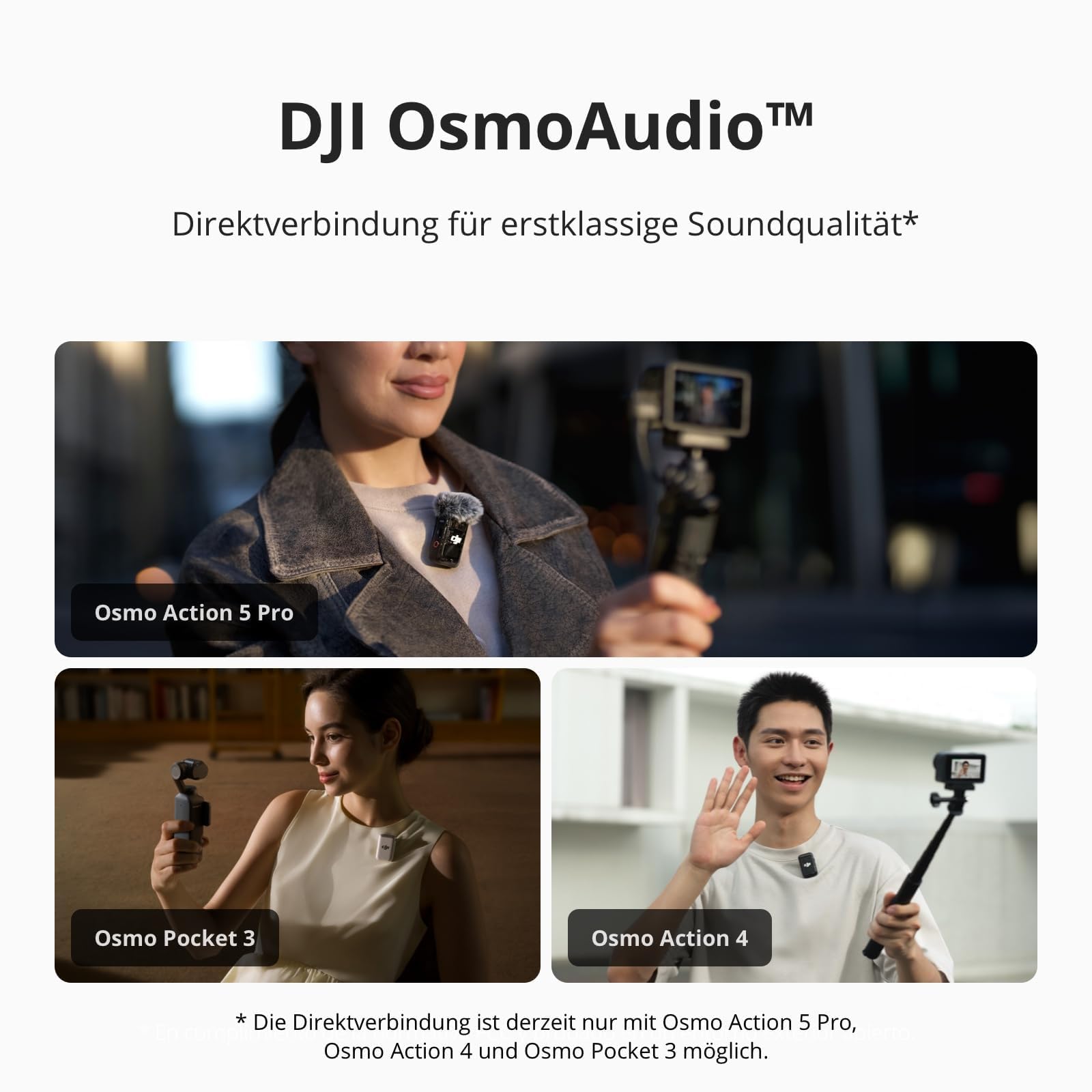 DJI Mic 2 (2 Sender + 1 Empfänger + Ladeschale), kabelloses Mikrofon für Kamera/Handy, Vlog, Streaming, Rauschunterdrückung, 48kHz Interne 32-Bit-Float-Aufnahme, 250m, mit Ladegerät