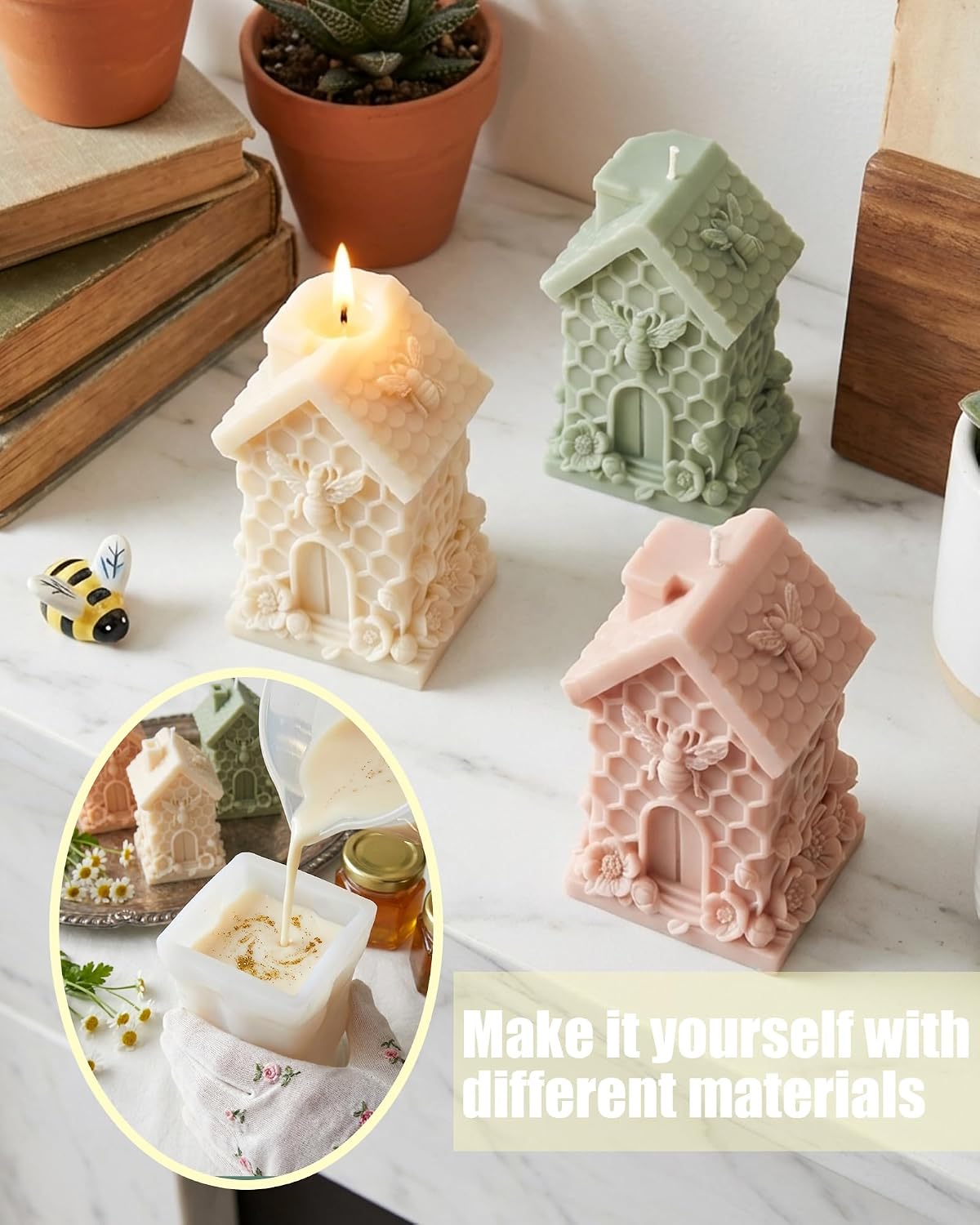 Silicone Honeycomb Mold for Candle Making Scented Candle Molds for DIY