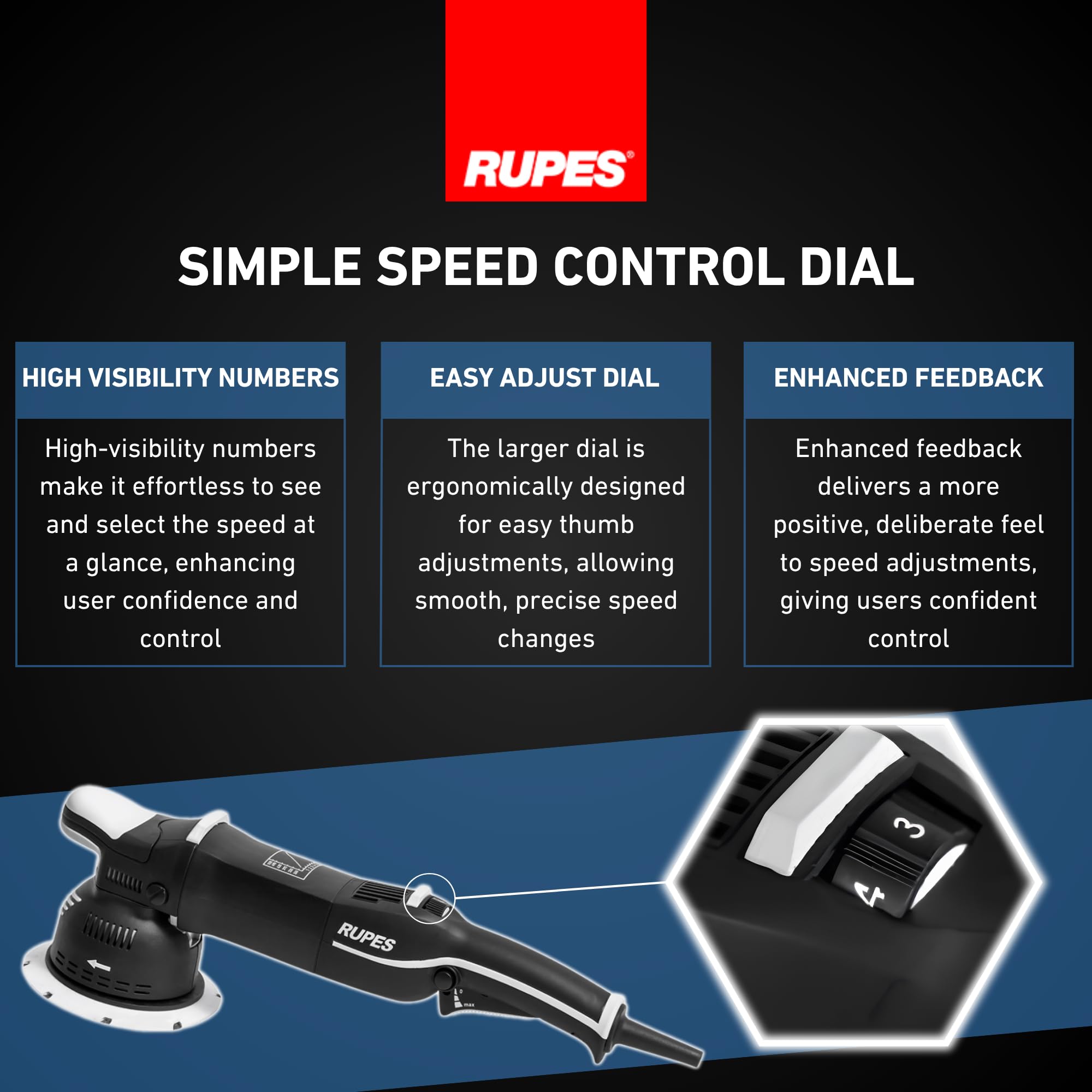 Rupes LK900E Big Foot Gear - Pulidor de doble acción