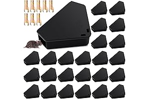 Qualirey 24-Pack Outdoor Reusable Mouse Bait Station, Safe & Effective Pest Control