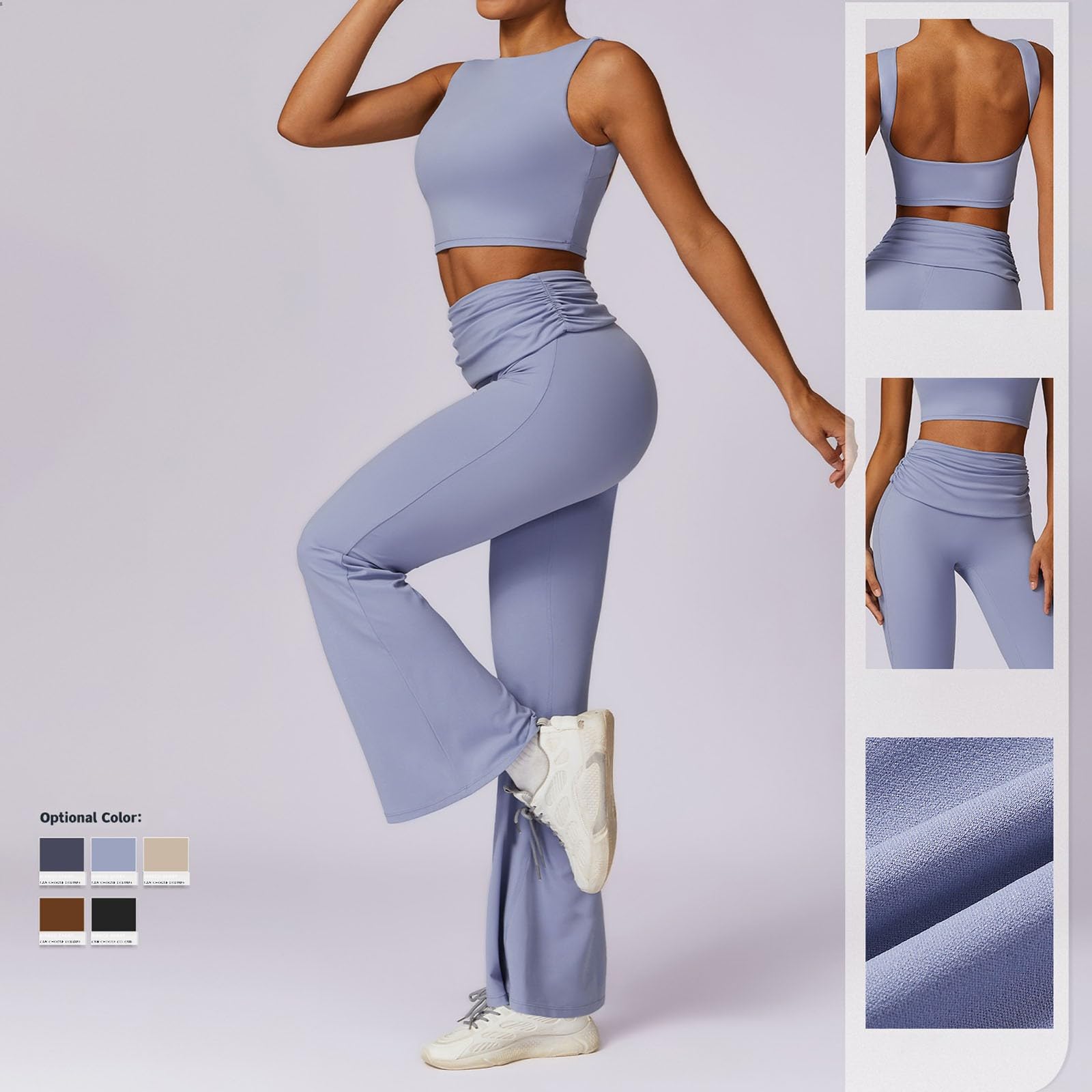 Generisch Conjunto de deporte para mujer, traje de yoga para mujer, traje de yoga, transpirable, de secado rápido, ropa de fitness