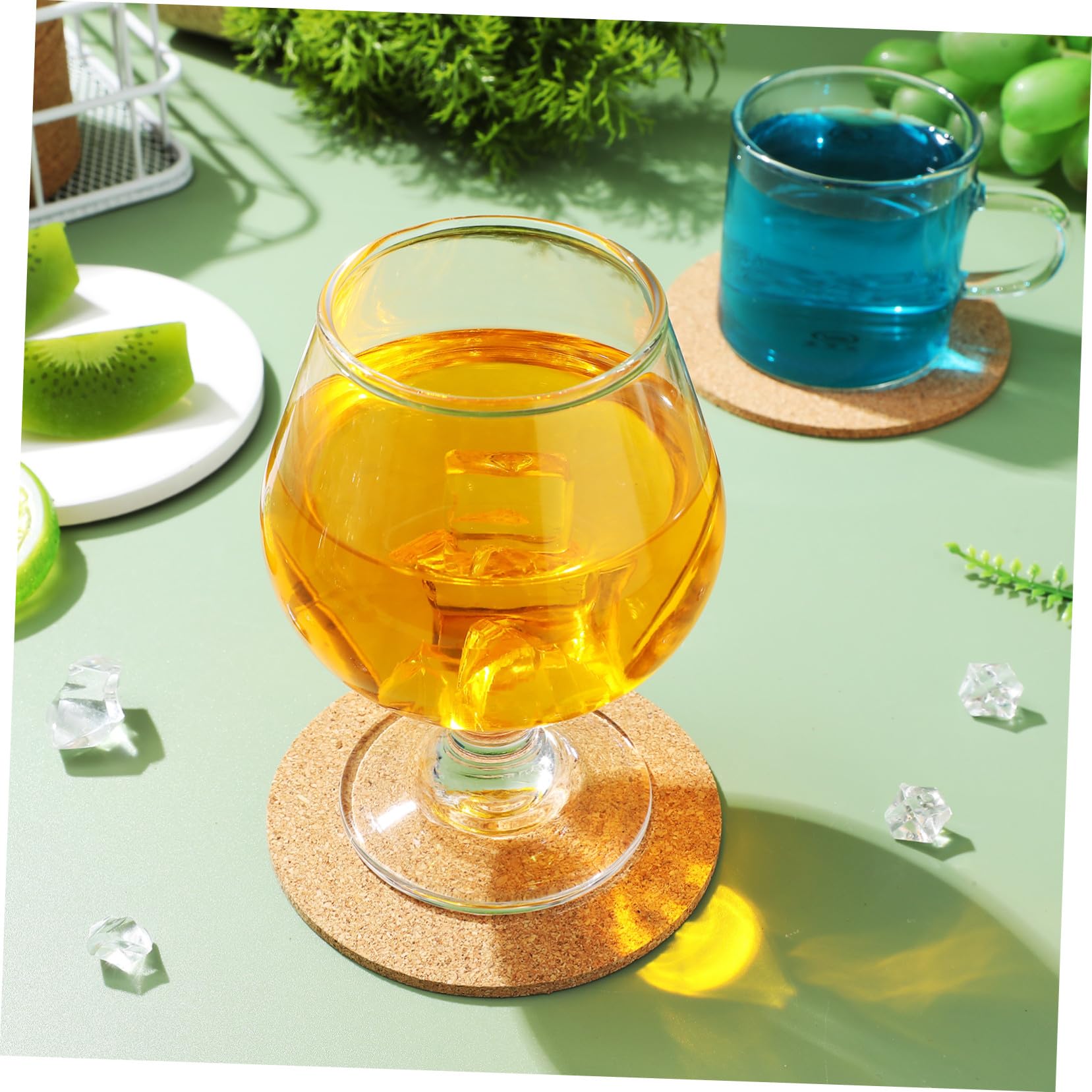 VALICLUD Lot de 100 sous-Verres Ronds en Liège, 90 x 3 Mm, Isolants Thermiques Et Antidérapants pour Tasses, Théières Et Récipients