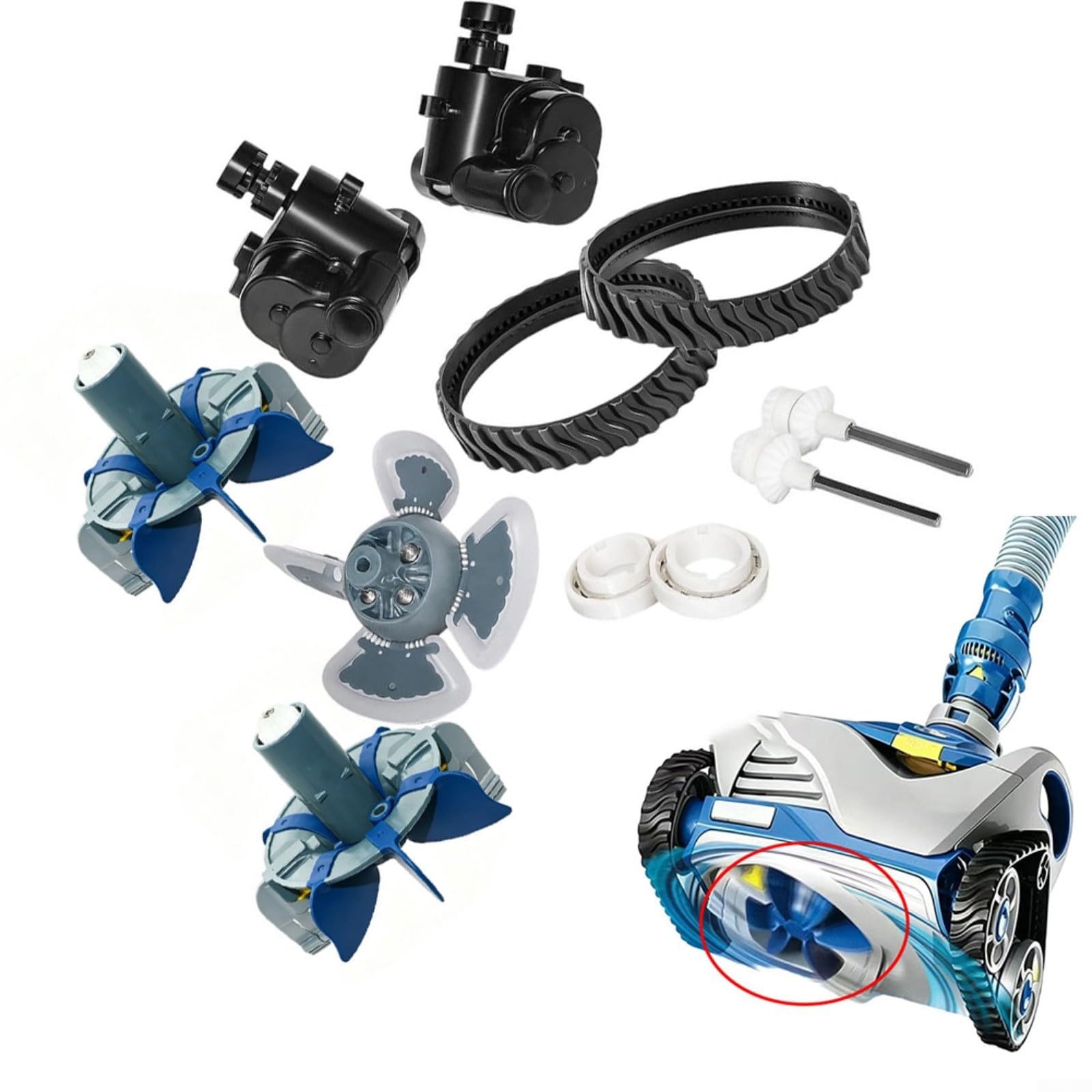 Poolreiniger Tune Up Kit, R0796200 Wartungsset mit Antriebswellen, Lager, Bürste für Zodiac für Baracuda MX6 MX8 für Elite-Reiniger, 11 Stück