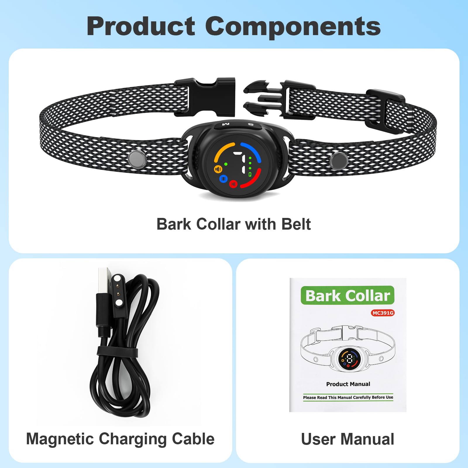 Collar Antiladridos Perros Collar Adiestramiento, Collar Adiestramiento Perros Pequeños, 7 Niveles de Intensidad Ajustables, Impermeable IP67, para Perros pequeños