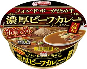 エースコック フォン・ド・ボーが決め手 濃厚ビーフカレー味ラーメン 大盛り 97g ×12個