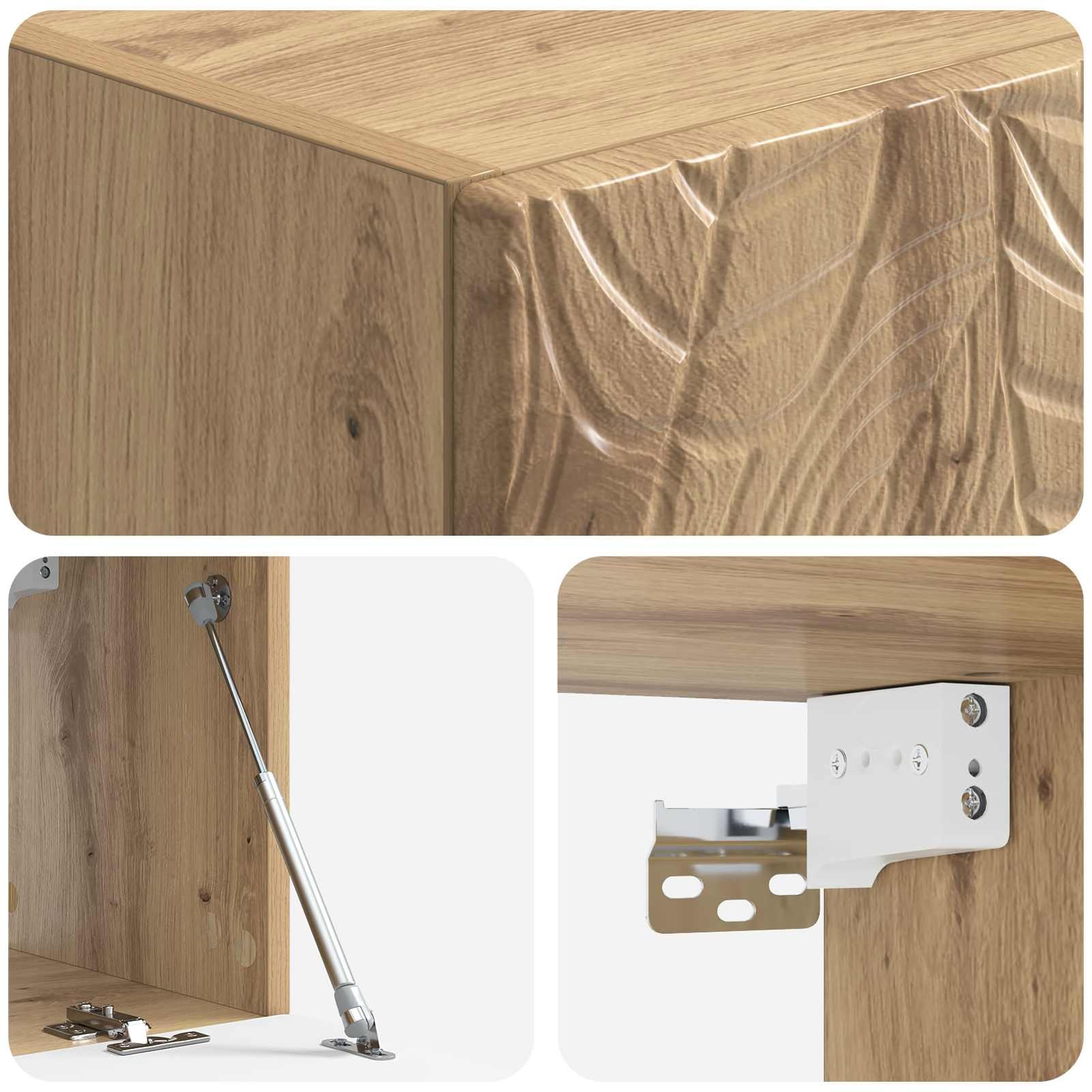 Gecheer Wandmontierter TV-Schrank 98 x 31 cm Artisan-Eiche, Fernsehschrank Fernsehtisch TV-Lowboard für Wohnzimmer Home-Cinema Gamerzimmer898904