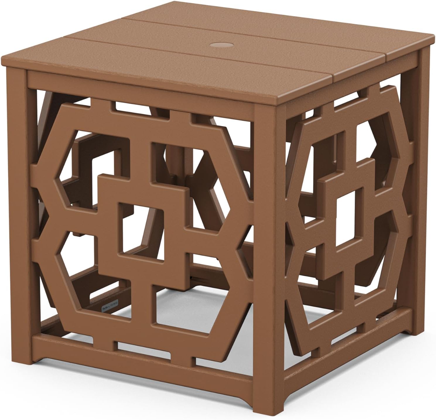Martha Stewart by POLYWOOD® Chinoiserie Umbrella Stand Accent Table in Black