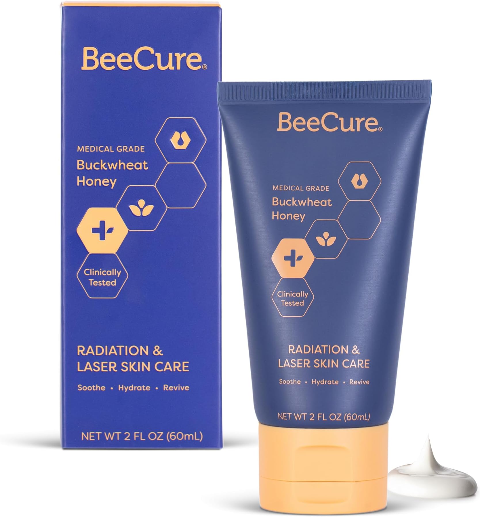 Radiation & Laser Skin Care Cream - Calendula Cream and Natural Buckwheat Honey Hydrating Skin Moisturizer to Soothe and Calm Skin After Sunburn or Skin Redness for Sensitive Skin - 2 fl oz