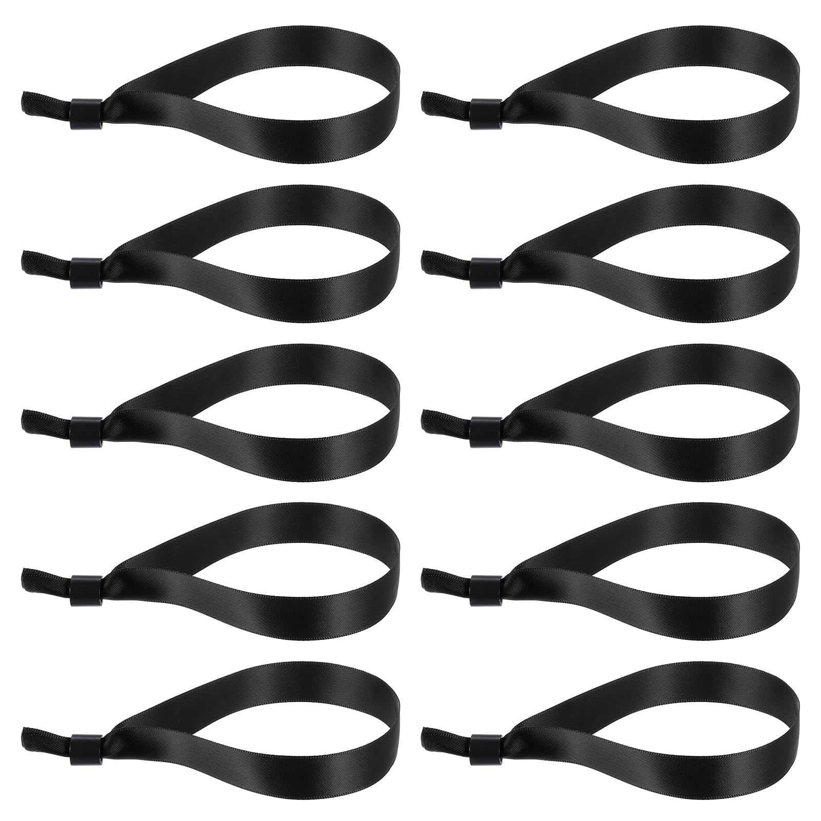PATIKIL Disposable Cloth Wristbands for Events 100 Pcs Adjustable Cloth Event Wristbands Colored Wrist Bands for Concert Club Parties Black