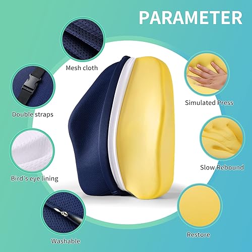 Miniatura 5 de Almohada de apoyo lumbar para silla de oficina almohada de apoyo para silla de automóvil soporte ergonómico para silla de espalda cojín de respaldo