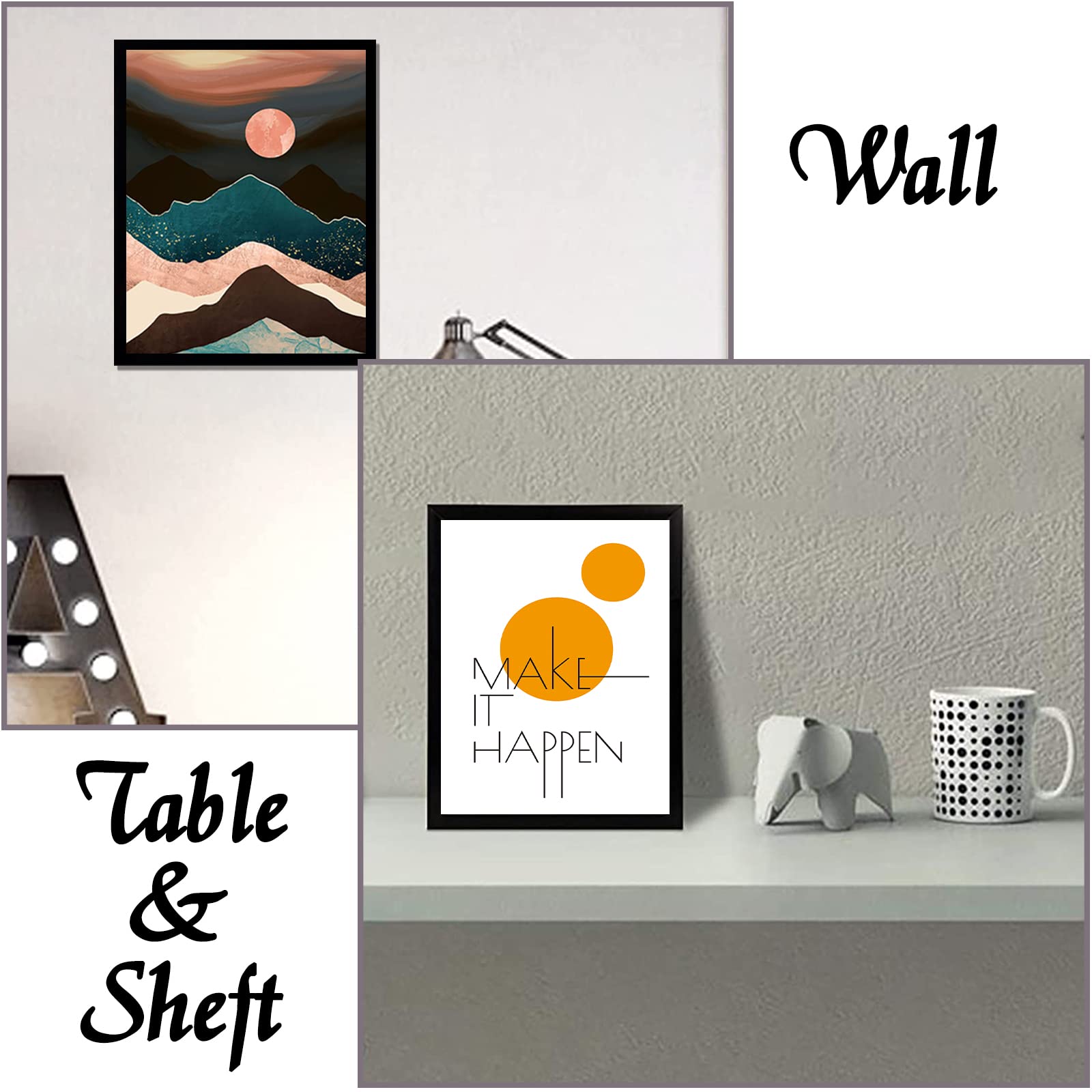 ijuerybai 6 Sets 9x12 Picture Frame, Frames for 9x12 Canvas Collage Photo Poster Certificate Wall Gallery, High Transparent Horizontal 12by9 or Vertical 9 x 12 Poster Photo Frames Black