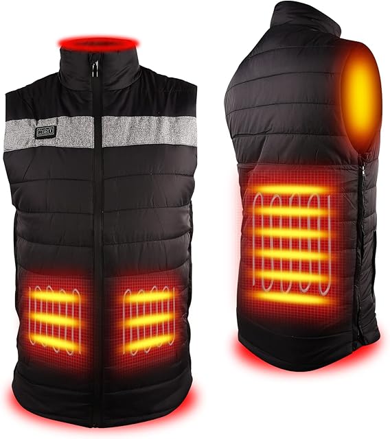 Decyam Electric Heated Vest for Men USB Rechargeable Heating Gilet Winter Body Warmer for Outdoor Riding Skiing Fishing