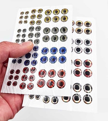Vista 14 de Drchoer Fish Eyes for Lures Making - Fishing Lure Eye 3mm 4mm 5mm 6mm 7mm 10mm Assortment for Fly Tying DIY Materials Tool