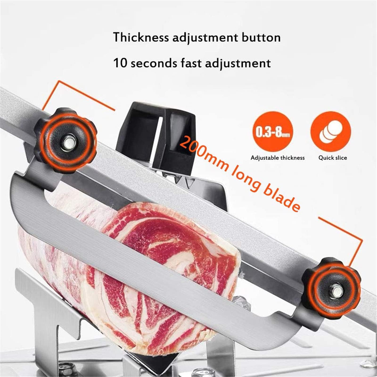 Amazon｜家庭用ステンレス鋼肉スライサー、手動食品肉スライサー、冷凍
