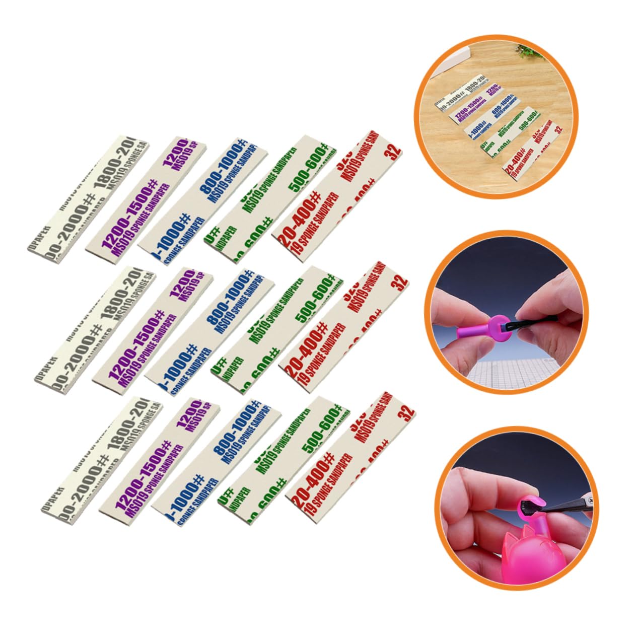 Cabilock 4 Set Spugne Abrasive Per Hobby Accessori Per Modellismo Per Diverse Grane Per Finitura 50 Pezzi * 4