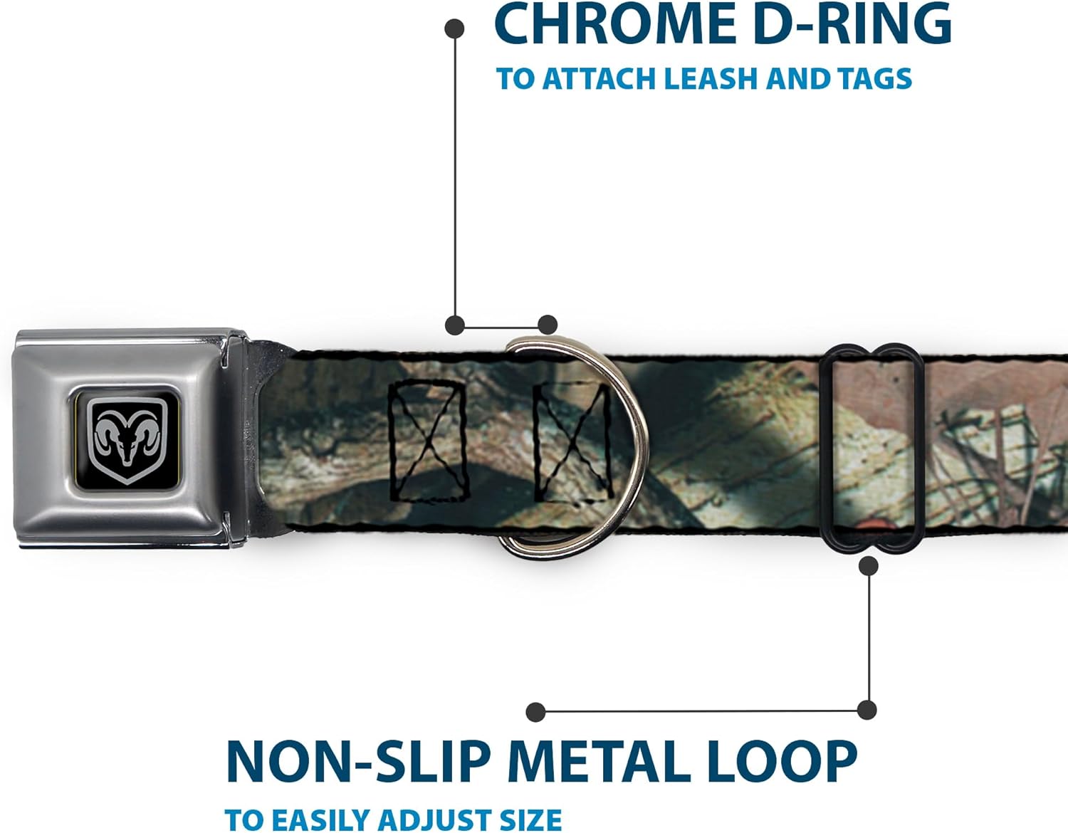 Buckle-Down Seatbelt Buckle Dog Collar - Mossy Oak Break-Up Infinity - 1" Wide - Fits 15-26" Neck - Large