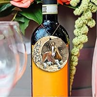 Vista 4 de Adorno de Navidad 2025 – Horse I Love You to The Moon and Back - Adorno de círculo de cerámica – Decoración colgante para árbol de Navidad, regalo