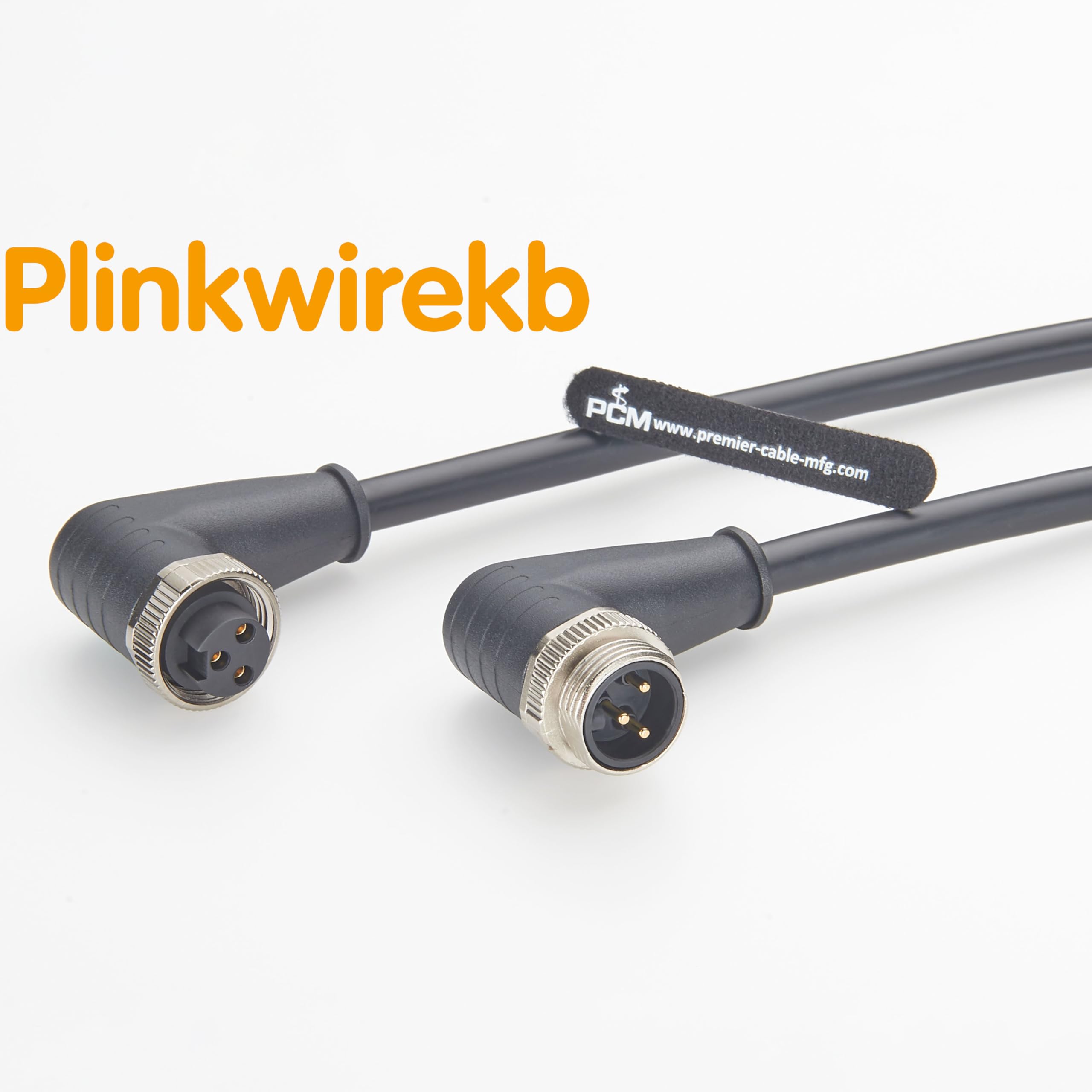 7/8"-Rundstecker-Winkelkabel (Stecker auf Buchse), 3-poliges Netzkabel, 14 AWG, kompatibel mit Turck WSM WKM 34-M S4000 für DeviceNet, Sensoren oder industrielle Automatisierungssysteme 3m