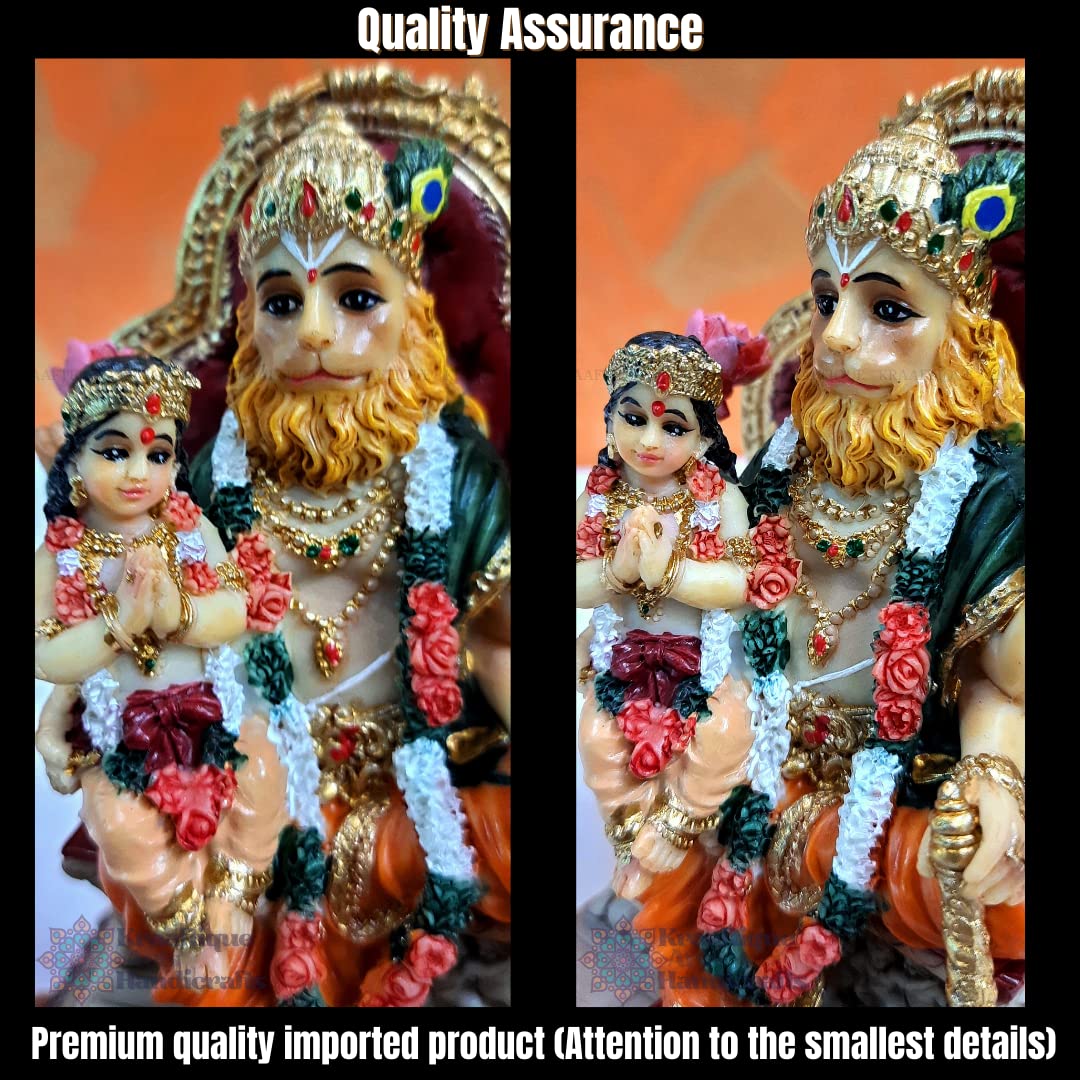 Hikyskin KRAAFTIQUE Shri Ram Darbar Idolo di Dio, spettacolo spirituale Ram Darbar Pratima statua in marmo per la casa, Tempio Puja Ghar Vastu Artigianato Regalo per la famiglia (20,3 cm)