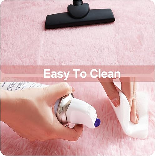 Miniatura 6 de XYORAINN Alfombras peludas de área de 4 x 6 pies, color rosa, súper suaves y esponjosas para sala de estar, alfombra suave para habitación de niños,