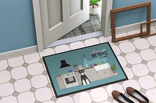 Miniatura 4 de Caroline's Treasures CK7737MAT - Felpudo estándar Schnauzer para puerta delantera, 18 x 27 pulgadas, para interiores y exteriores, para entrada,
