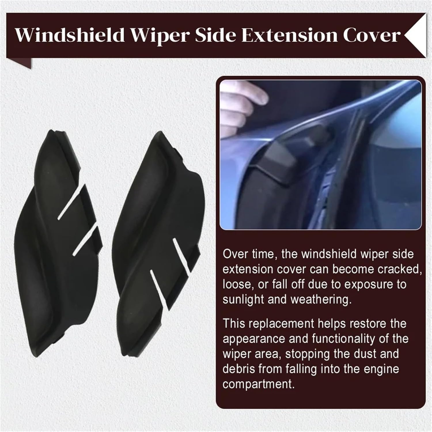 Wiper Side Cowl Cover Trim Panel for Jeep for Compass 2017-2023 Front Windshield Wrap Corner Trim 53223829 5UT12RXFAB