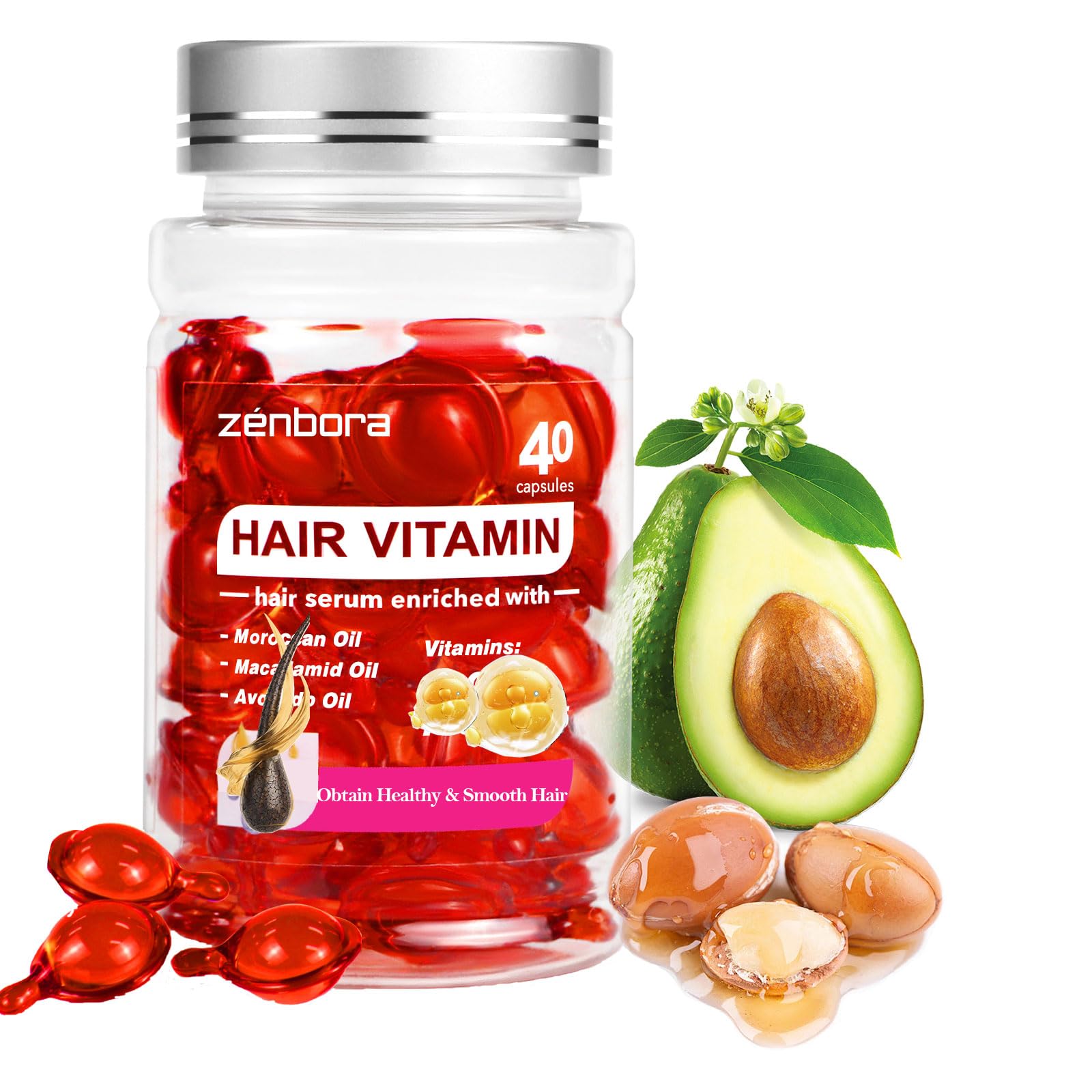 Amazon.com: Zenbora Hair Vitamin Serum, Vitamin E Oil Capsules for