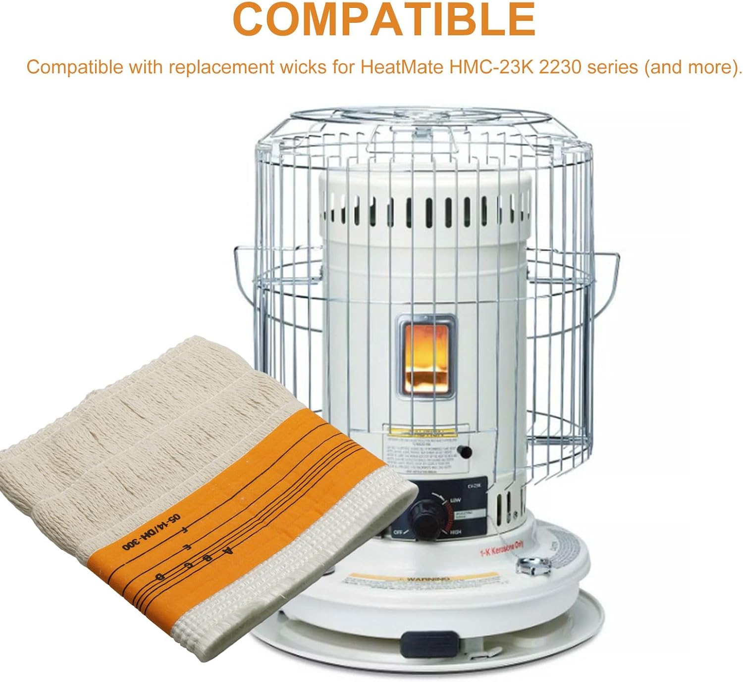 KW23MH-I Kerosene Heater Wick for HeatMate HMC-23K and 2230 Series Replacement Wicks,White