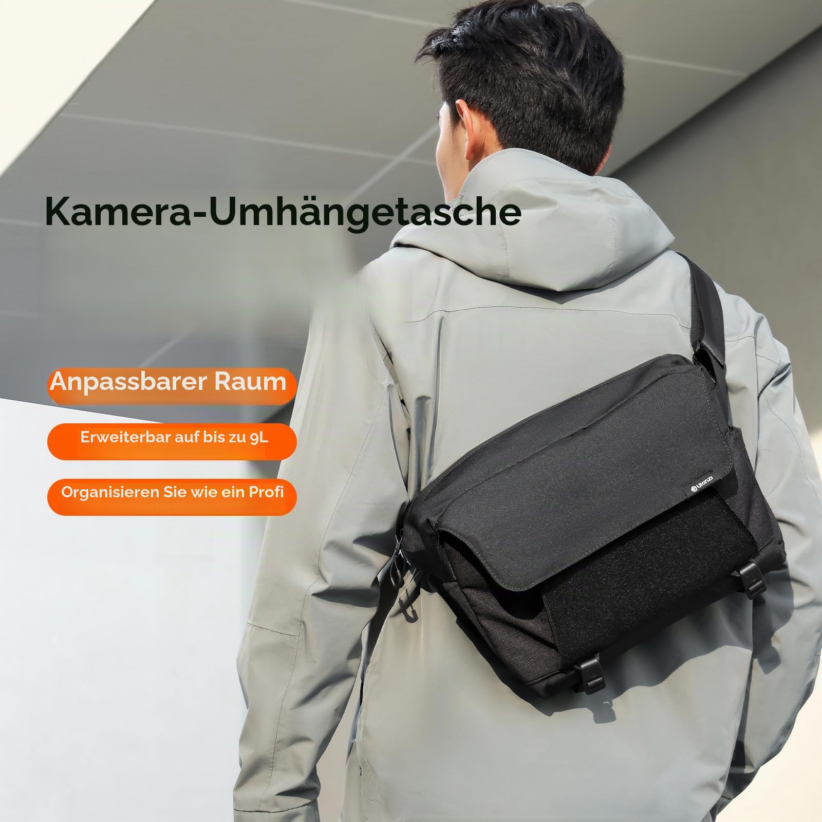 ULANZI 9L Kamera Tasche, DSLR/SLR Kamera Sling Bag mit Stativhalterung, Unisex, Leichte Wasserdichter Kamerarucksack, Fototasche mit Diebstahlschutz kompatibel für Kamera von Sony, Canon, Fujifilm