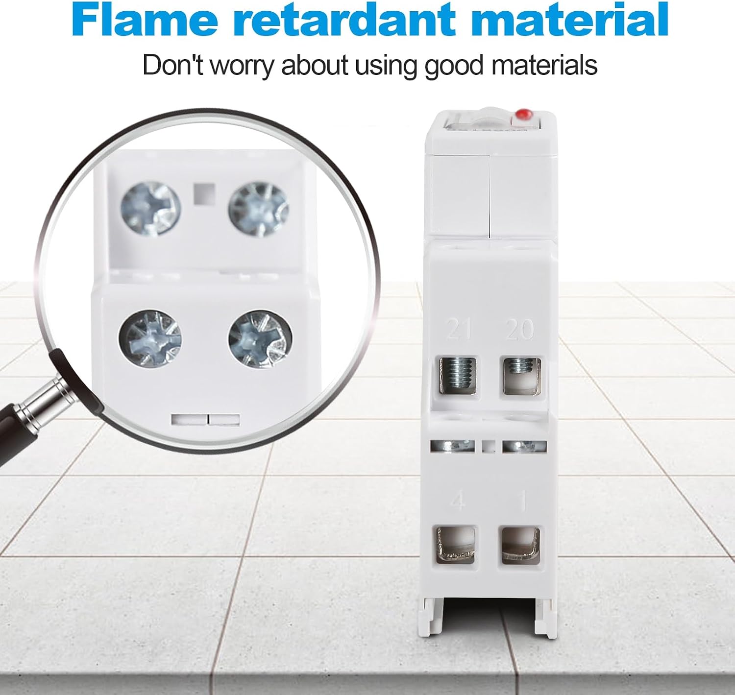 Close-up of the energy meter's flame retardant material