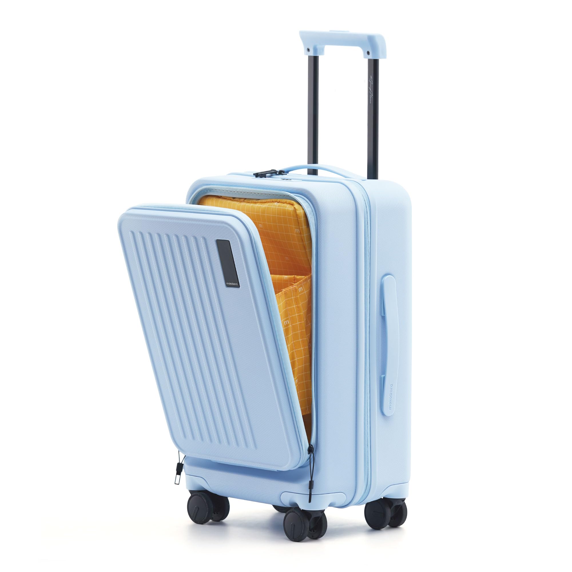 MOKOBARAThe Transit Cabin Pro Luggage Small Cabin Size German Makrolon Poly-Carbonate Hard Sided 8 Hinomoto Wheels Suitcase for Travelling (Shy Blue)