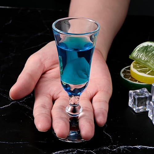Miniatura 4 de Meanplan Copas de chupito con tallo de 1 onza Cordial Mini Copas de vino Limoncello Port, Base Pesada Transparente, Disparo Pequeño, Copas Pequeñas