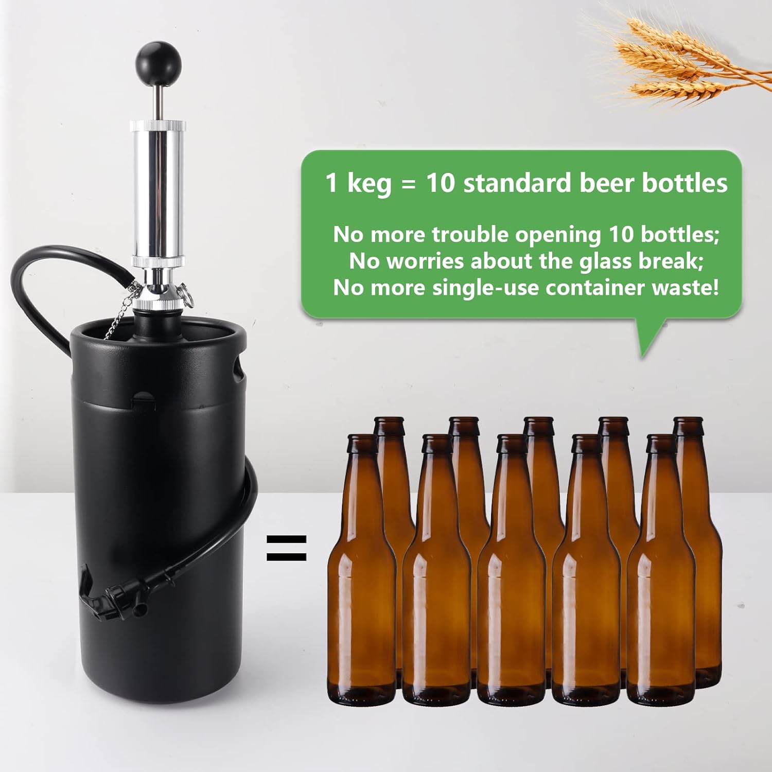 Buy FERRODAY Stainless 128oz Mini Keg Hand Pump Beer Growler Beer Keg