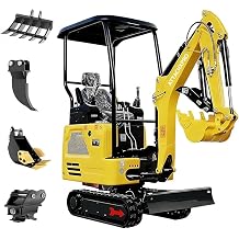 ATT327,2 Ton Mini Excavator 14HP KubotaDiesel, w/Pilot Controls Crawler Extension & Side Swing Boom, Includes Quick Coupler, 4 Attachments, w/12 Months Parts Replacement Delivery & Unloading Services