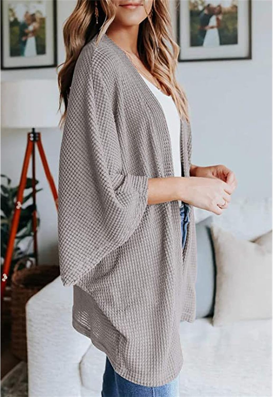 Womens 2025 Long Sleeve Outerwear Cable Knit Solid Tops Jackets Lightweight Open Front Casual Cardigan Sweaters