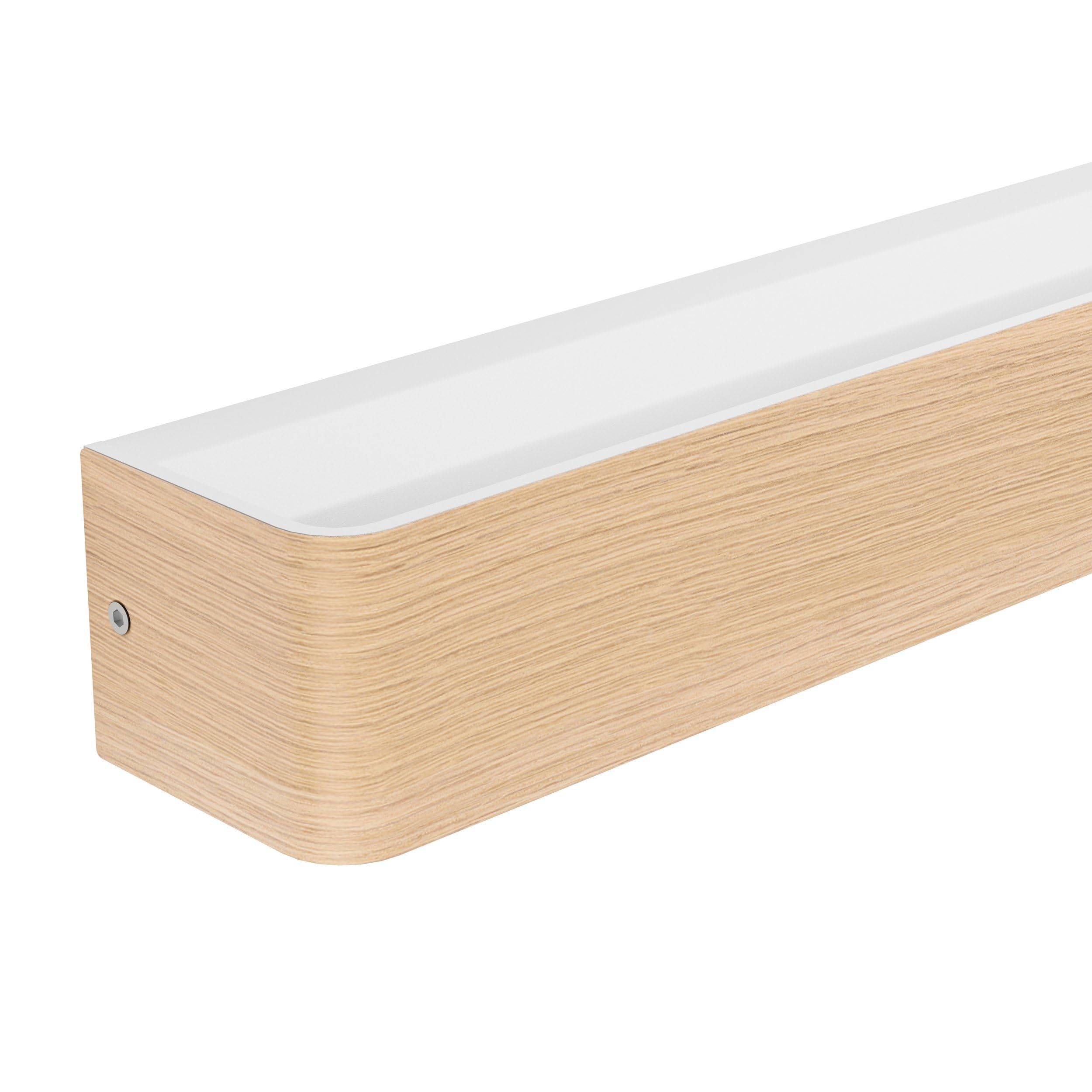 Eglo Sania 6 Lámpara de pared led, luz ascendente y descendente, lámpara | de metal con aspecto de madera clara, lámpara de espejo de baño, lámpara de cuarto de baño y pasillo, blanco cálido, IP44