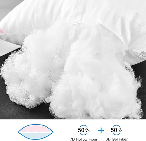 Miniatura 2 de EIUE Almohadas de la colección Hotel para dormir, paquete de 2 almohadas tamaño King, para personas que duermen de lado y de espalda, almohadas