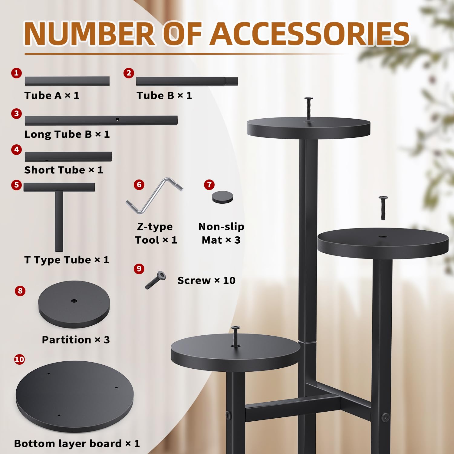 Étagère à Fleurs, Support Plantes Interieur, 3 Niveaux Supports De Pots Fleurs, Étagère Plantes Métal, Meuble Plante Par Exterieur Étagères Pour Jardin/Salon/,Plusieurs Plantes,Table Basse