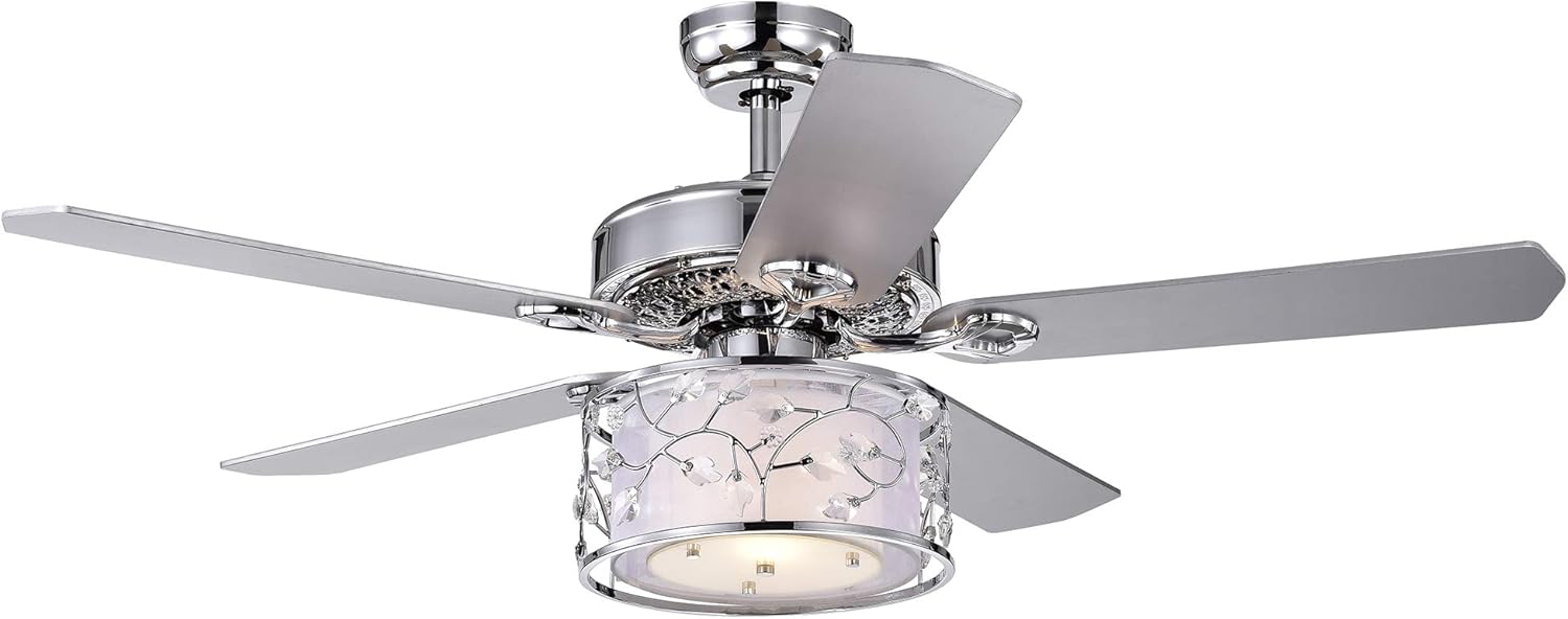 Swerl 52-inch 1-Light Lighted Ceiling Fan with Multi-Layered Shade (Includes Remote and Light Kit)