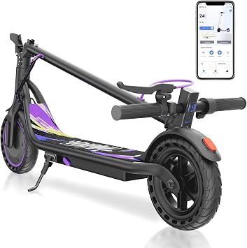 Electric Scooter for Adults & Teens, 350W Motor, 15 Miles Long Range, 19 MPH Max Speed, 8.5" Solid Tire, Lightweight EScooter with Dual Brakes & Lights, APP