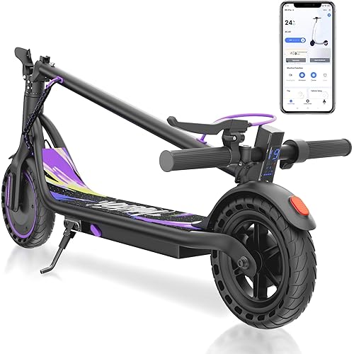 Adult Electric Scooter with 8.5"/10" Solid Tire, 350W/500W Powerful Motor & 19/22 MPH Top Speed, 16/23 Miles Long Range, Folding E Scooter Choice