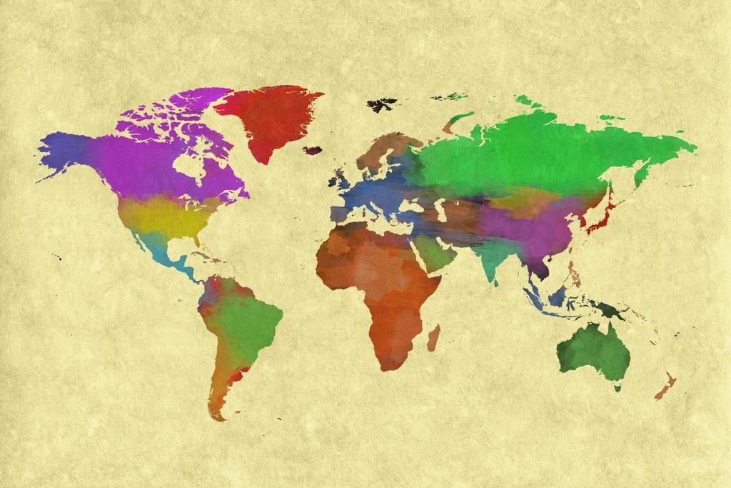 Buy World Colorful World Painting Travel World with Cities in Detail s