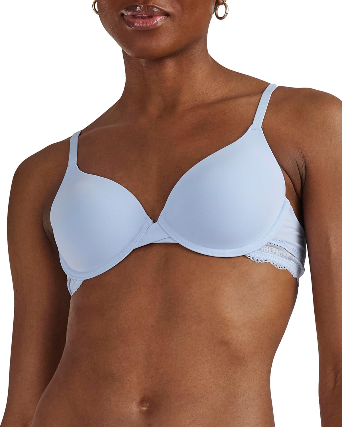 Tommy Hilfiger Womens Lace Trim Micro T-Shirt Bra